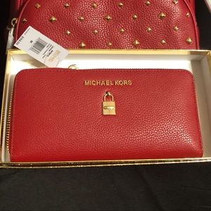 red Michael Kors wallet